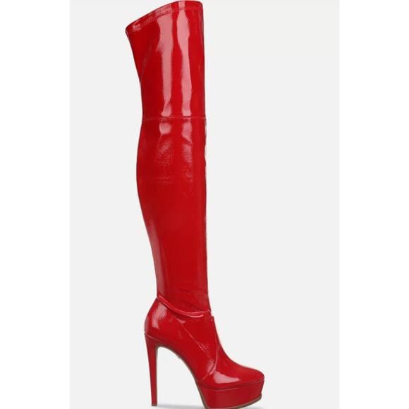 Thalia Sodi Women's Silena Platform Over The Knee Boot Size 12 RED NWT - Picture 1 of 4